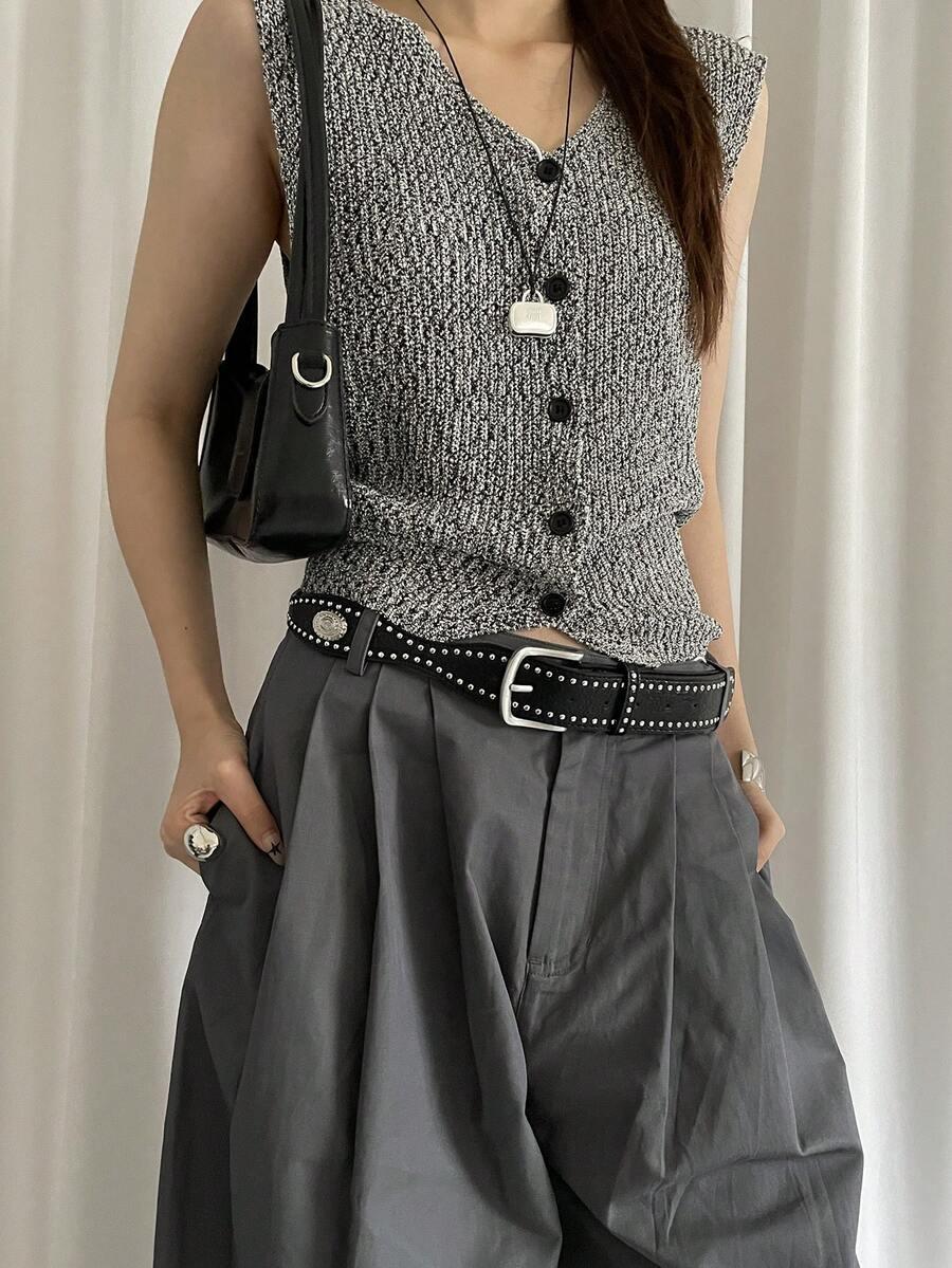 SHEIN CZARNY PASEK KLAMRA S07__80
