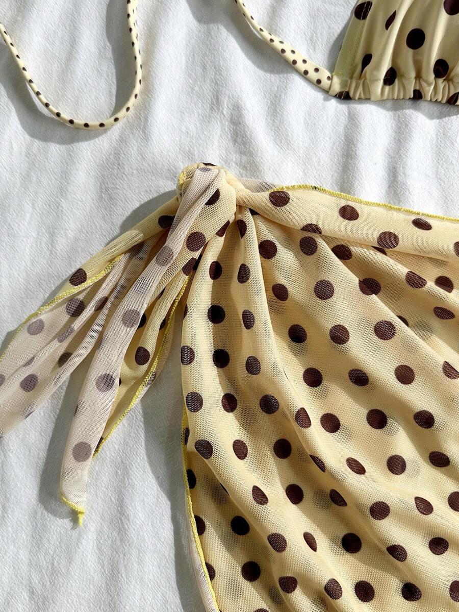 SHEIN TRZYCZĘŚCIOWY KOMPLET BIKINI PRINT S09__S