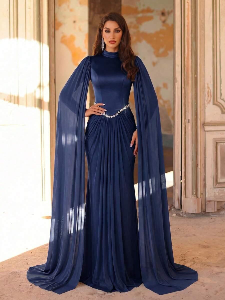 SHEIN GRANATOWA MAXI SUKIENKA S09__M