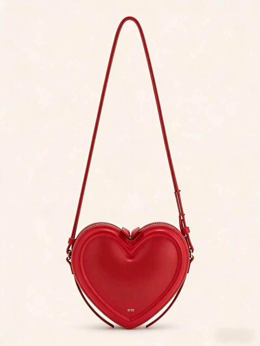 SHEIN CZERWONA TOREBKA SERCE S07__19,5X17CM