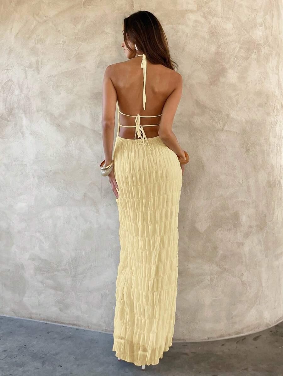 SHEIN ŻÓŁTA MAXI SUKIENKA S06__XS