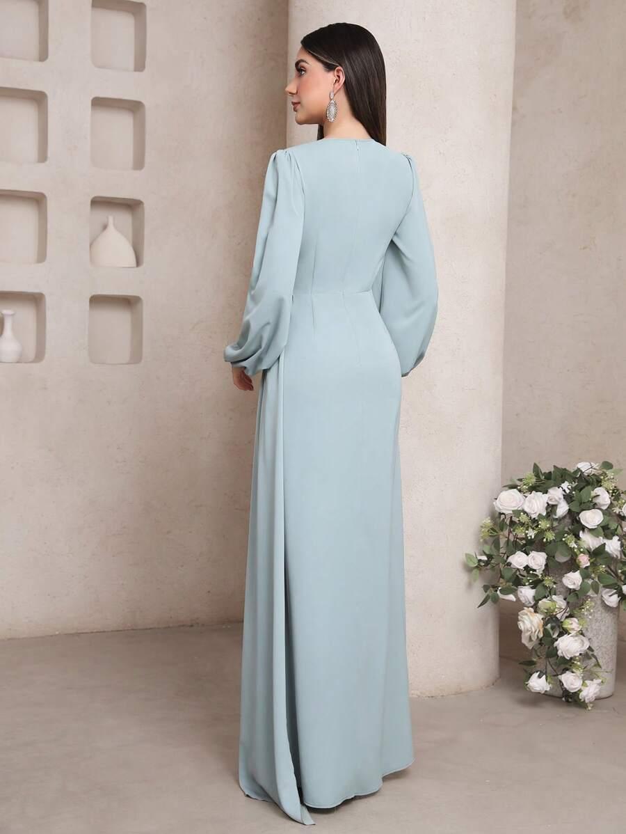 SHEIN MAXI SUKIENKA DŁUGI RĘKAW S06__S
