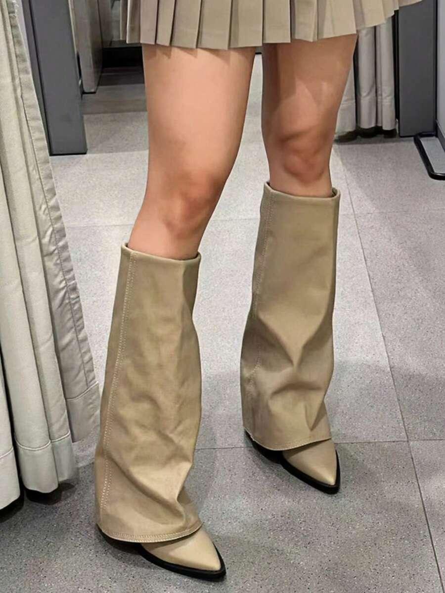 SHEIN BEŻOWE KOZAKI OBCAS W01__36,5