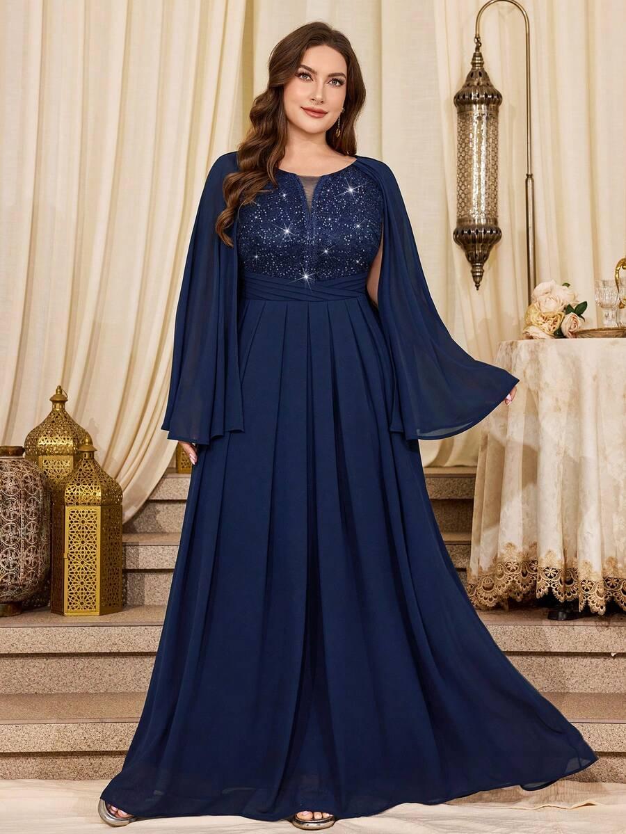 SHEIN GRANATOWA MAXI SUKIENKA S06__46