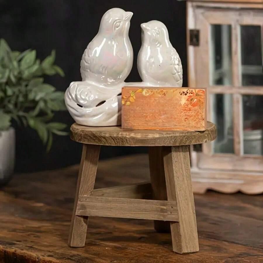 SHEIN DREWNIANY MINI TABORET S07__17X14,5