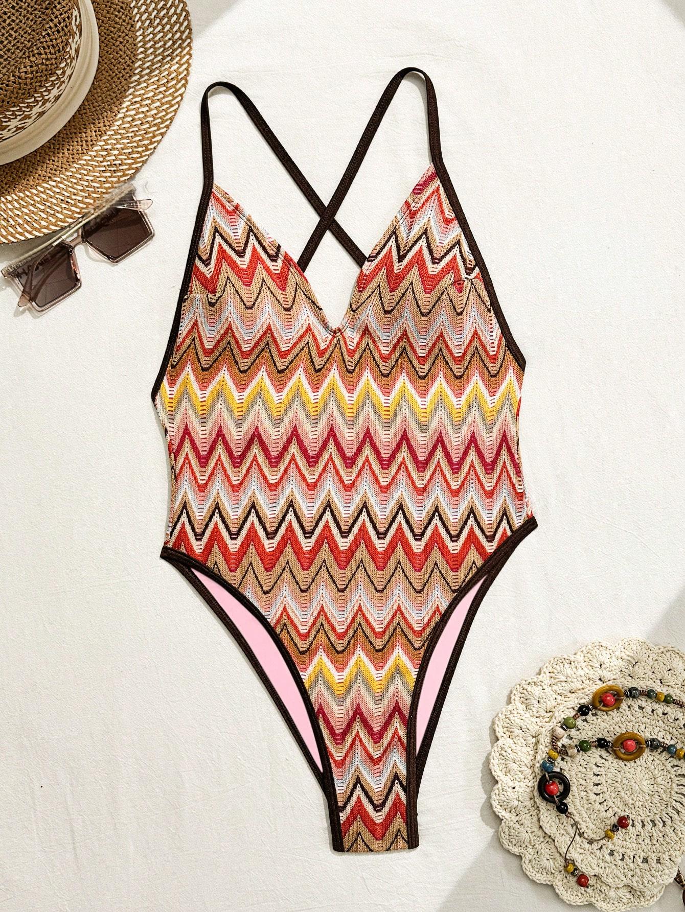 SHEIN JEDNOCZĘŚCIOWY STRÓJ KĄPIELOWY WZÓR S09__L