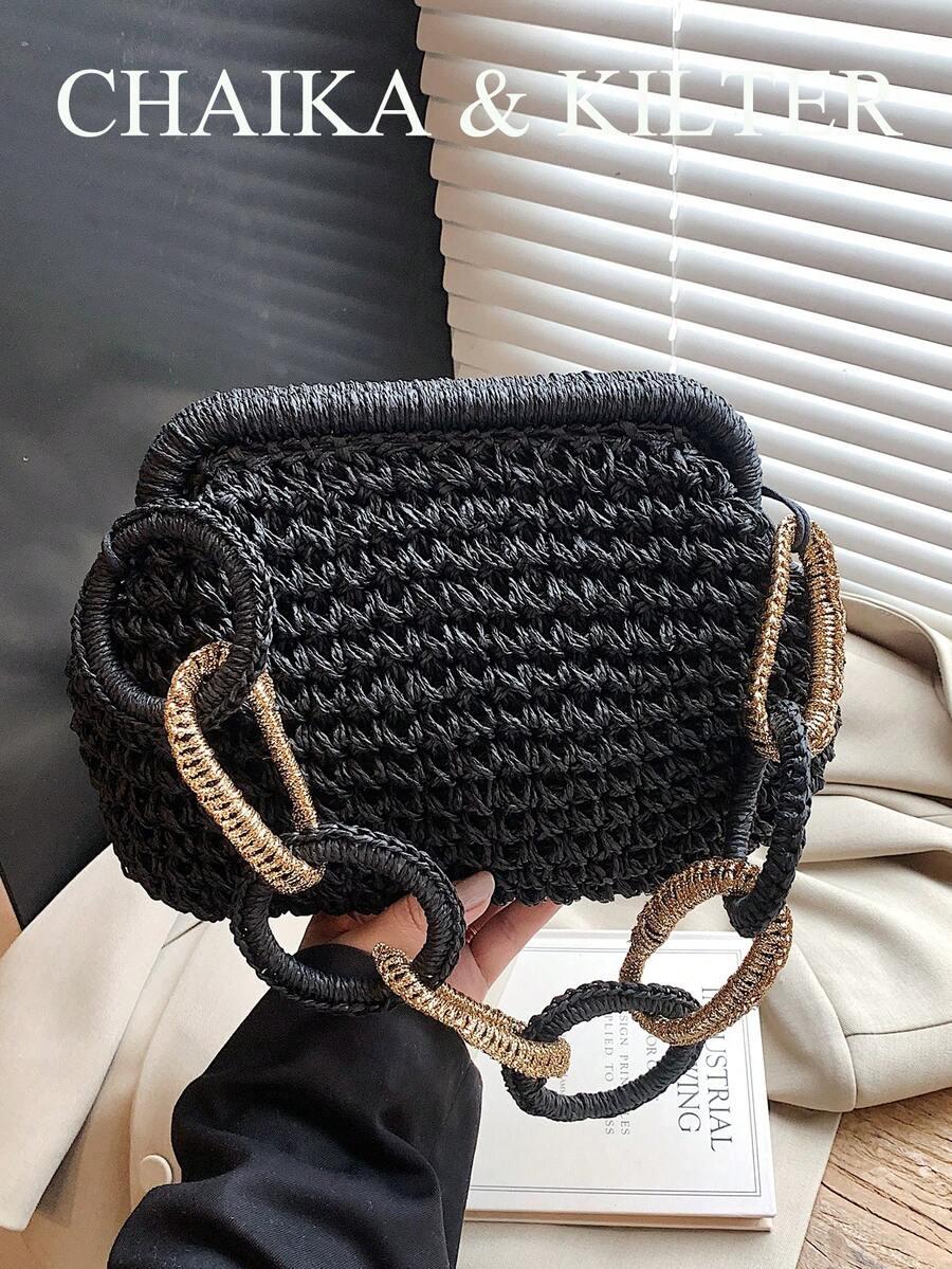 SHEIN CZARNA TOREBKA WZÓR S07__30X21