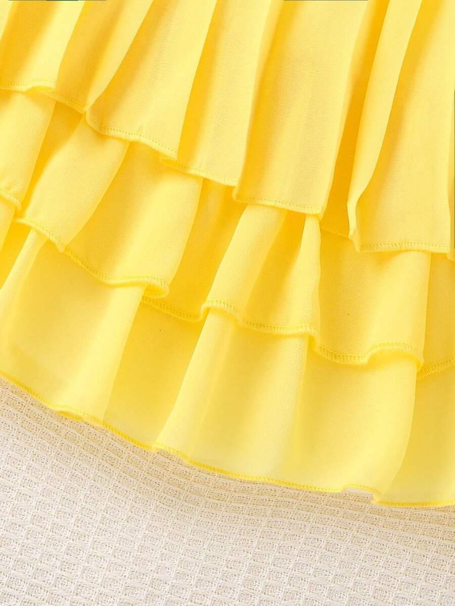 SHEIN ŻÓŁTA PLISOWANA SUKIENKA S06__116-122