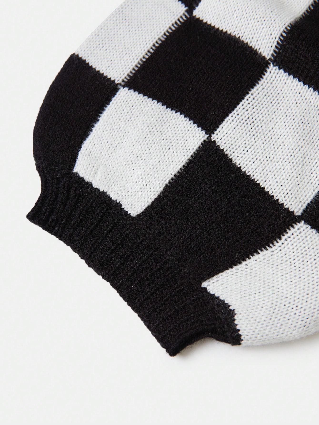 SHEIN SWETER WZÓR KRATKA S06__L