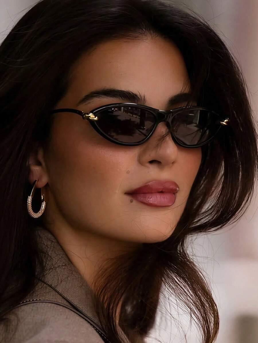 SHEIN ZŁOTE OKULARY PRZECIWSŁONECZNE S07
