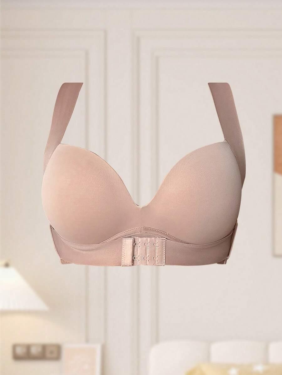 SHEIN BEŻOWY GŁADKI BIUSTONOSZ S06__80C
