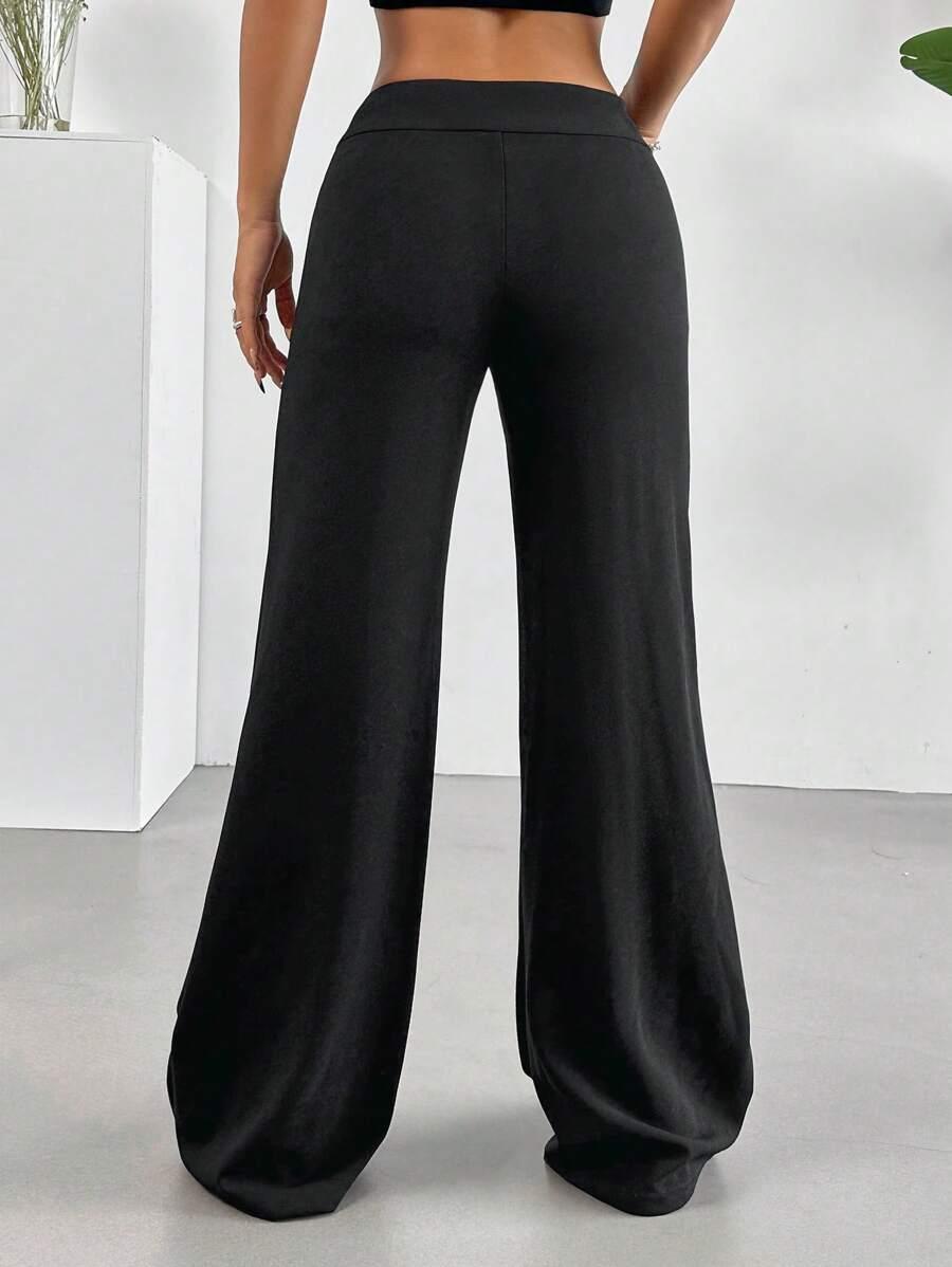 SHEIN CZARNE SPODNIE SZEROKA NOGAWKA S06__46
