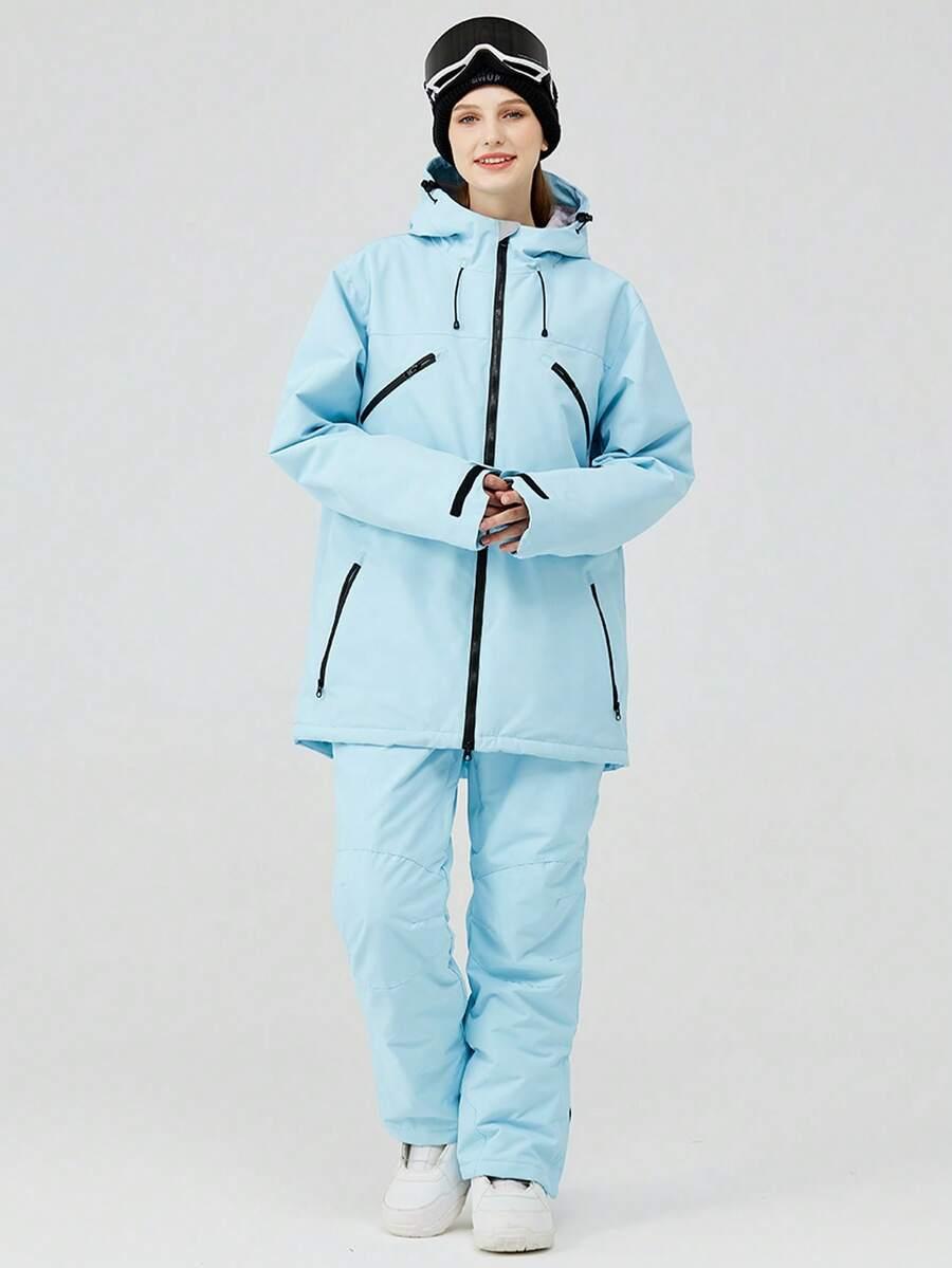 SHEIN NIEBIESKIE SPODNIE NARCIARSKIE W01__S