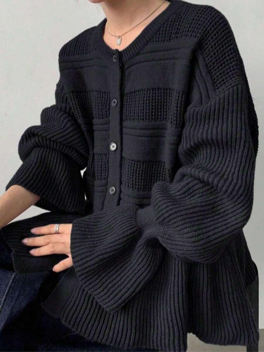 SHEIN CZARNY KARDIGAN GUZIKI S06__50
