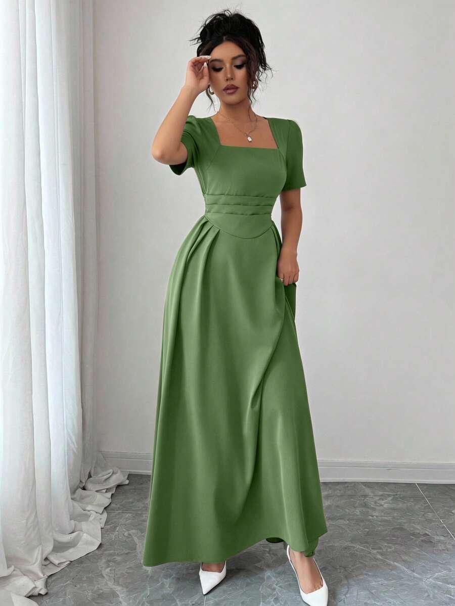 ELENZGA ZIELONA MAXI SUKIENKA MARSZCZENIE PK01__XS