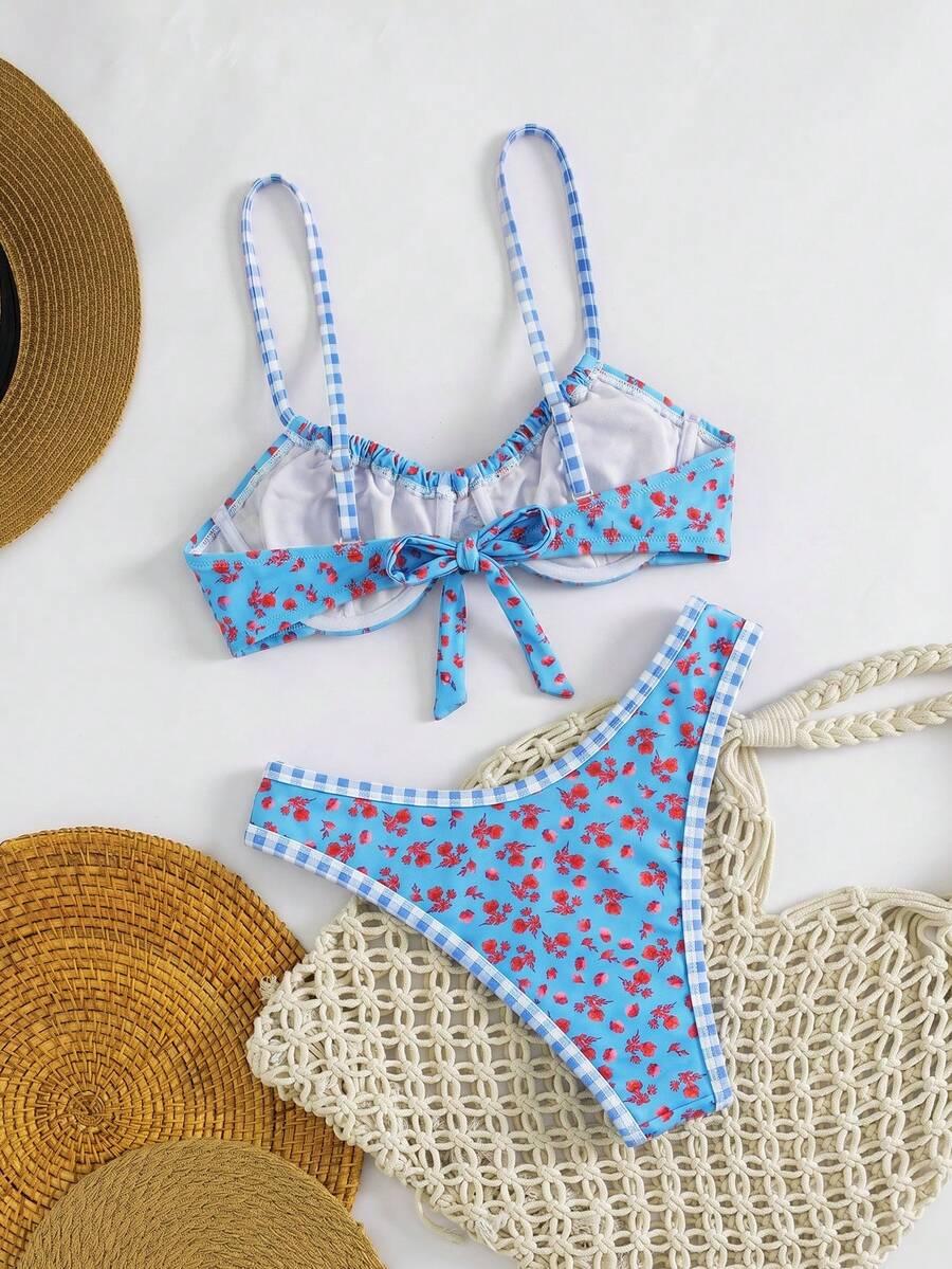 SWIM MOD DWUCZĘŚCIOWY STRÓJ KĄPIELOWY WZÓR KWIATY S09__L