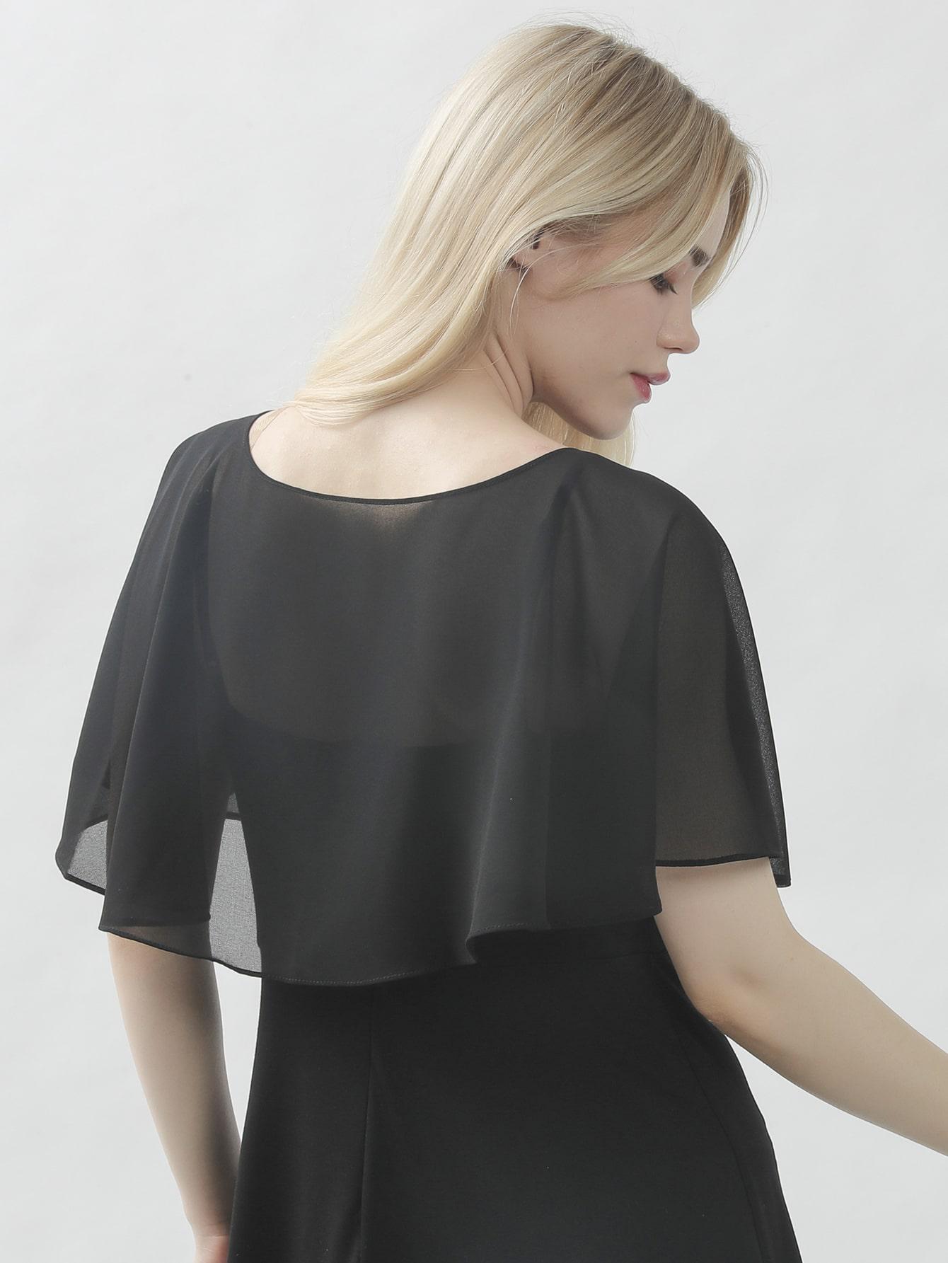 SHEIN CZARNA NARZUTKA PONCZO S07__OS