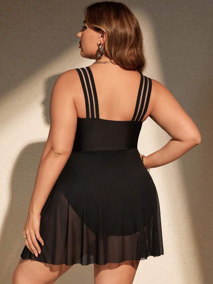 SHEIN CZARNY JEDNOCZĘŚCIOWY STRÓJ KĄPIELOWY S09__46