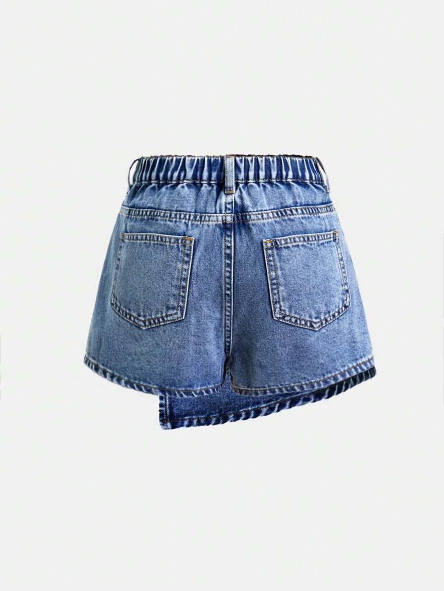 SHEIN NIEBIESKIE SPÓDNICO-SPODENKI JEANS S06__134/140