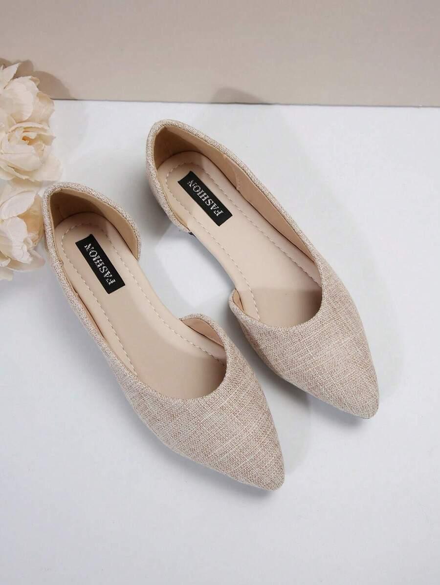 SHEIN BEŻOWE BALERINY SZPIC S06__38