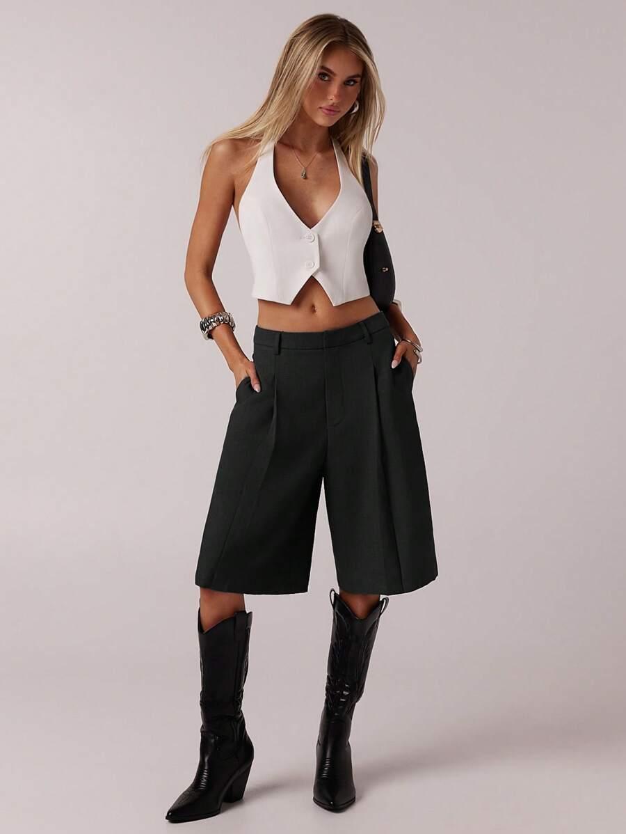 FOREVER 21 CZARNE SPODENKI ZAMEK S06__M