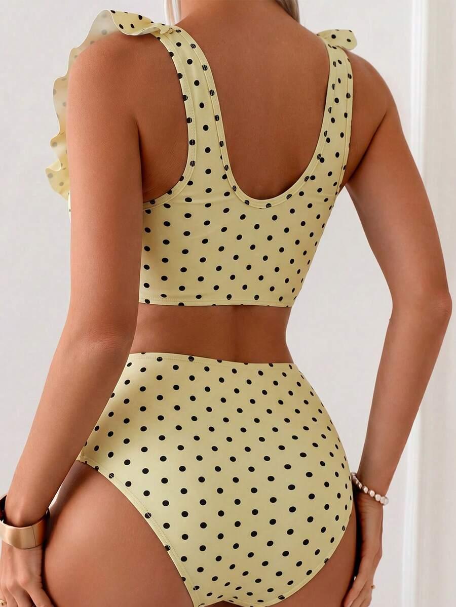 SWIM BASICS DWUCZĘŚCIOWY STRÓJ KĄPIELOWY W GROSZKI S09__XL