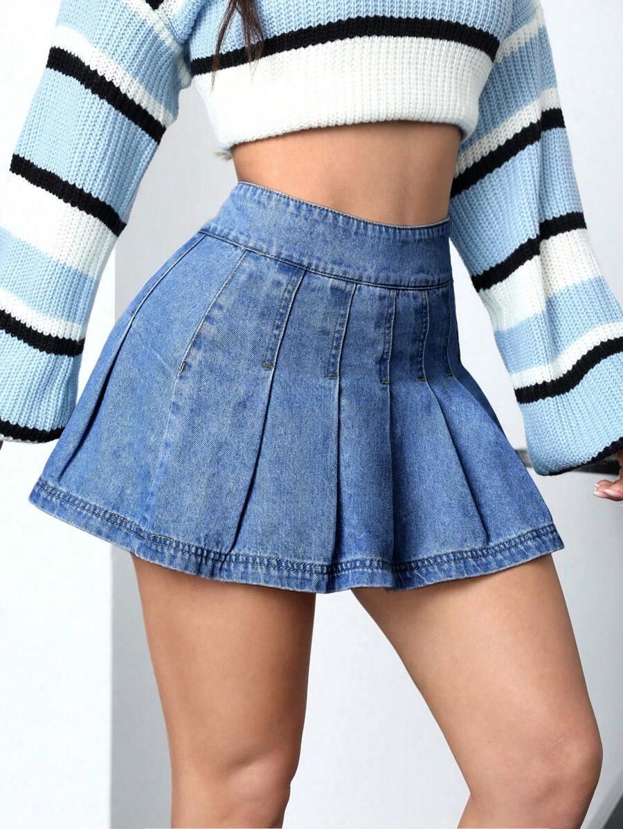 SHEIN JEANSOWA MINI SPÓDNICA S06__S