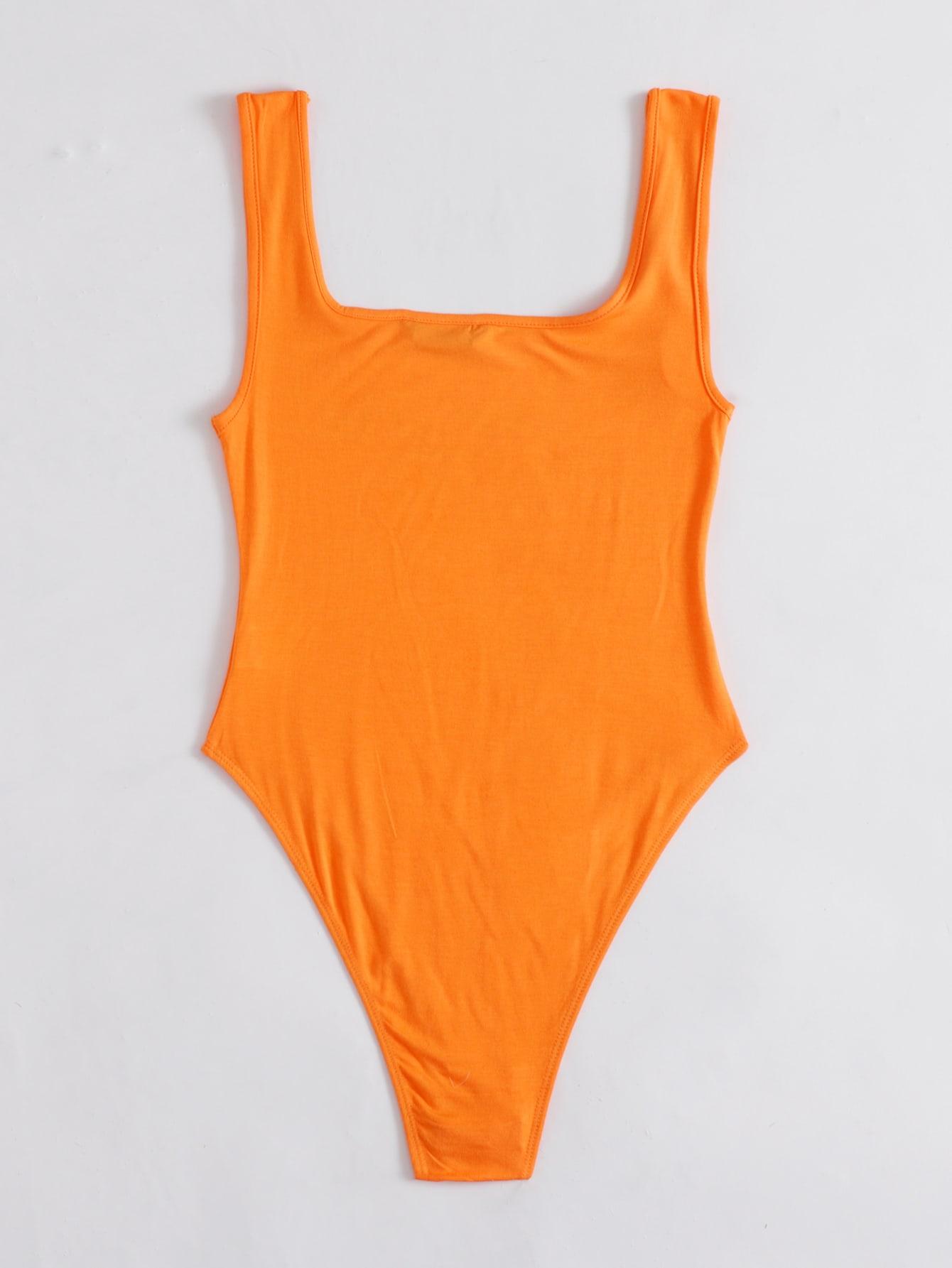 SHEIN POMARAŃCZOWE BODY NAPIS S06__XS