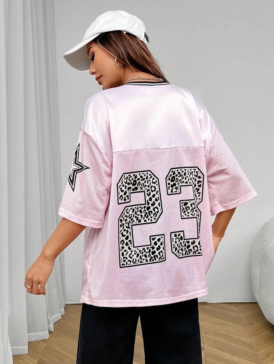 SHEIN RÓŻOWY T-SHIRT SIATECZKA S06__XXS