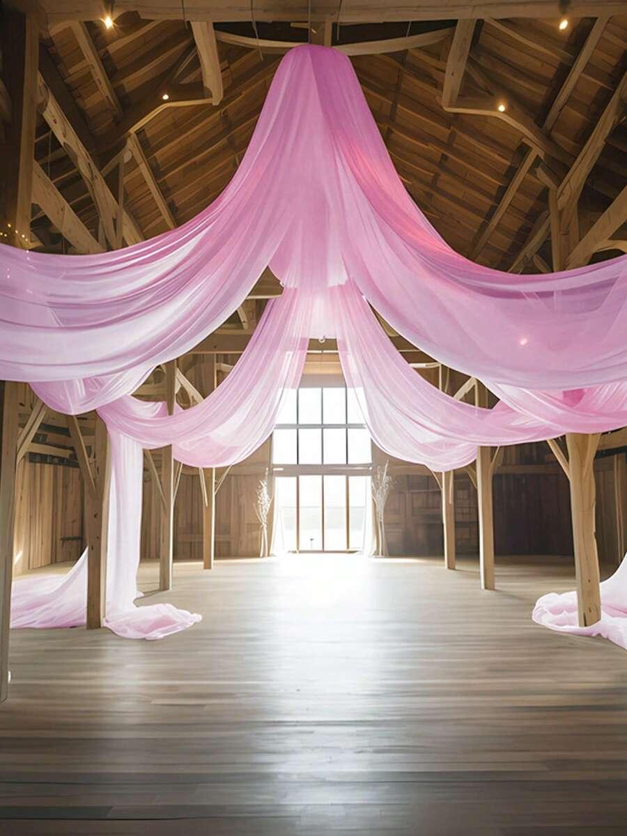 SHEIN RÓŻOWA TKANINA TIUL S07__160X200CM