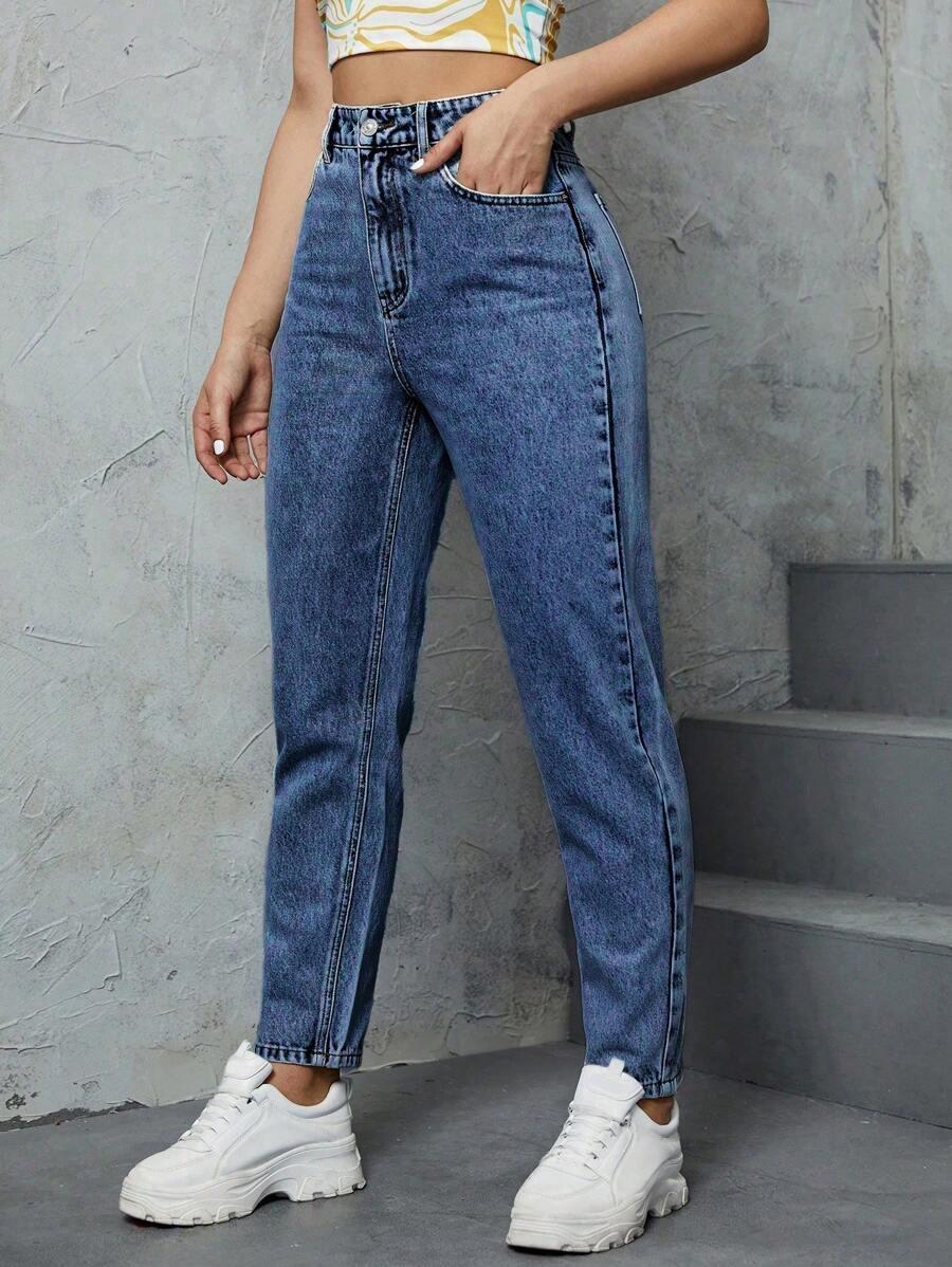 SHEIN NIEBIESKIE SPODNIE JEANS