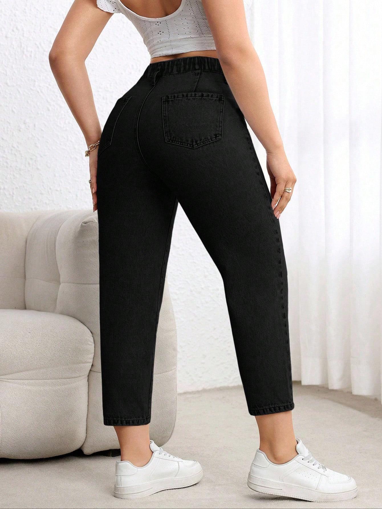 SHEIN CZARNE SPODNIE JEANS PK01__52