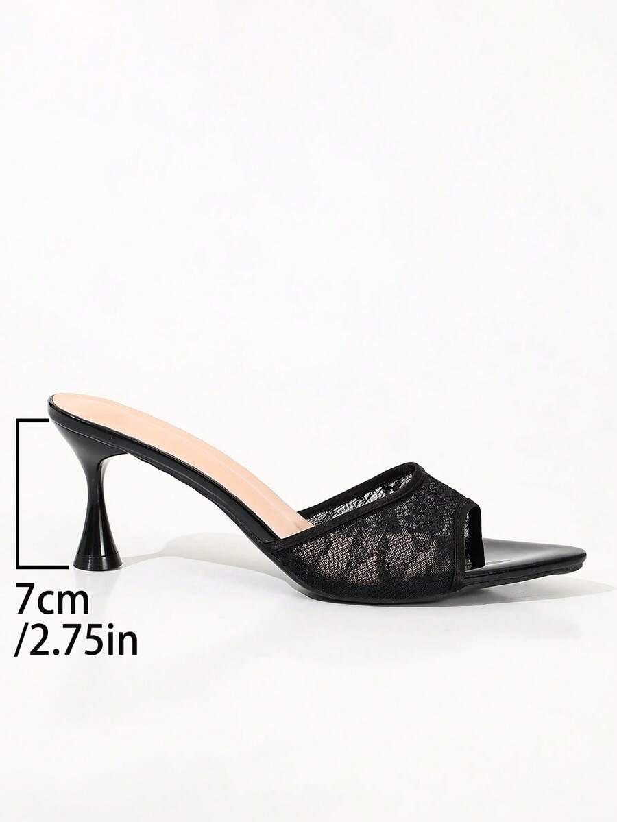 SHEIN CZARNE KLAPKI OBCAS KORONKA S06__38