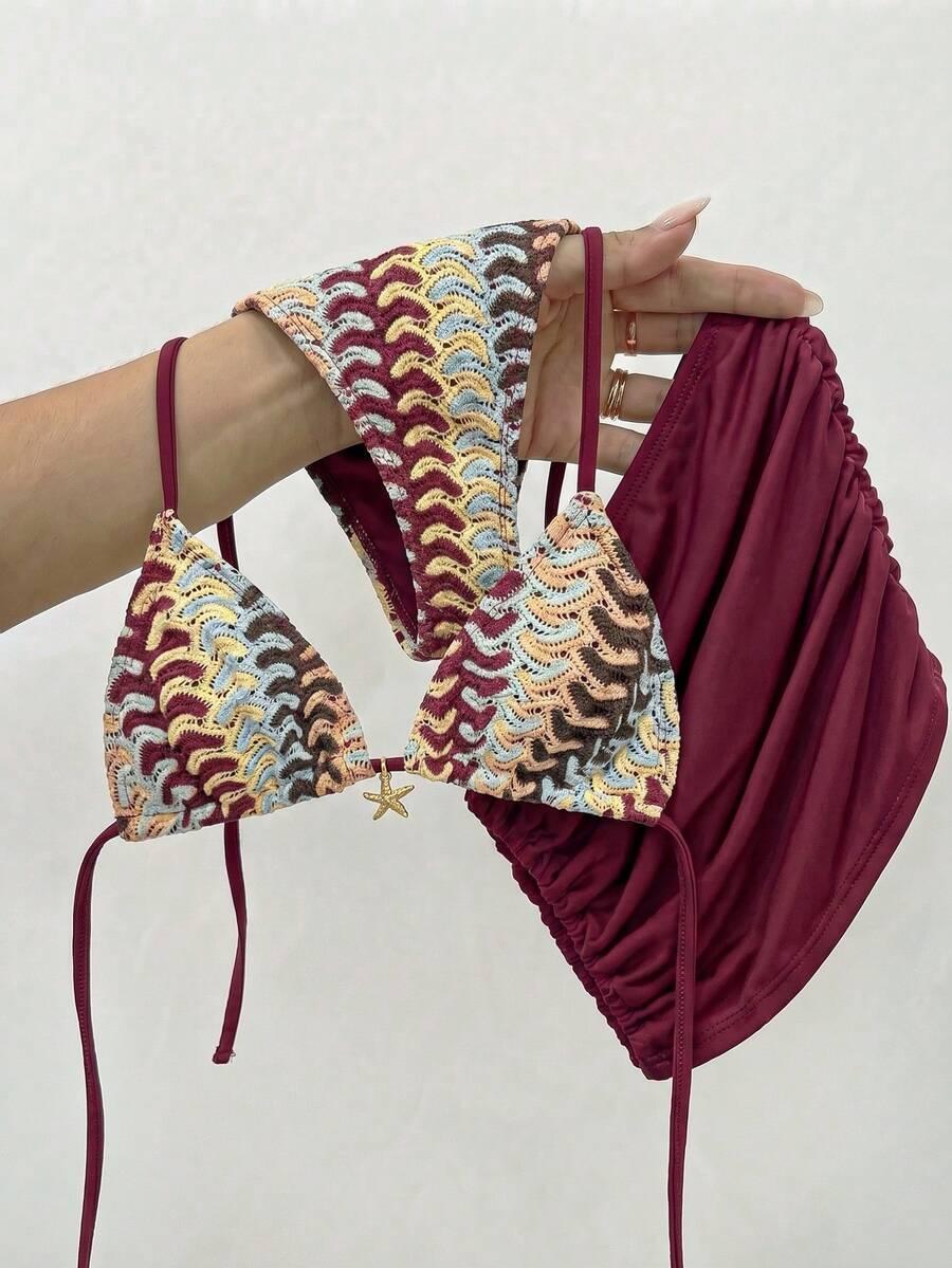 SHEIN DWUCZĘŚCIOWY STRÓJ KĄPIELOWY PAREO S09__S