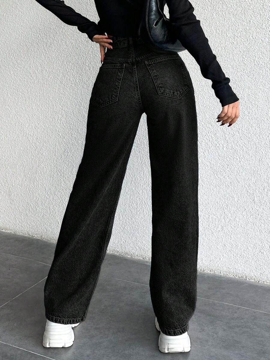 EURMUSE CZARNE SPODNIE JEANS S06__M