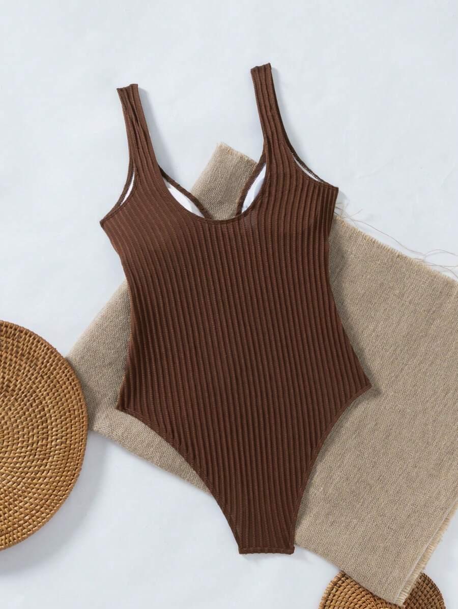 SWIM VCAY BRĄZOWY JEDNOCZĘŚCIOWY STRÓJ KĄPIELOWY S09__M