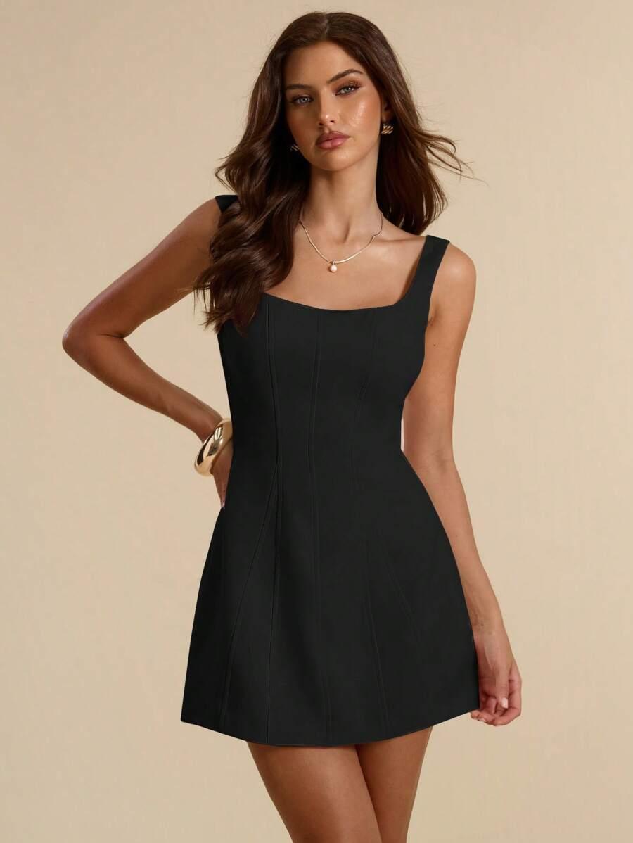 SHEIN CZARNA MINI SUKIENKA S06__XS