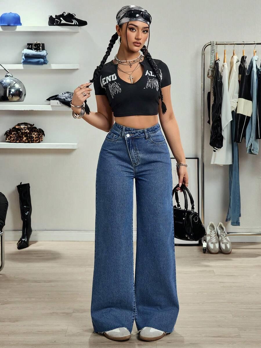 SHEIN SPODNIE JEANS CASUAL S06__L