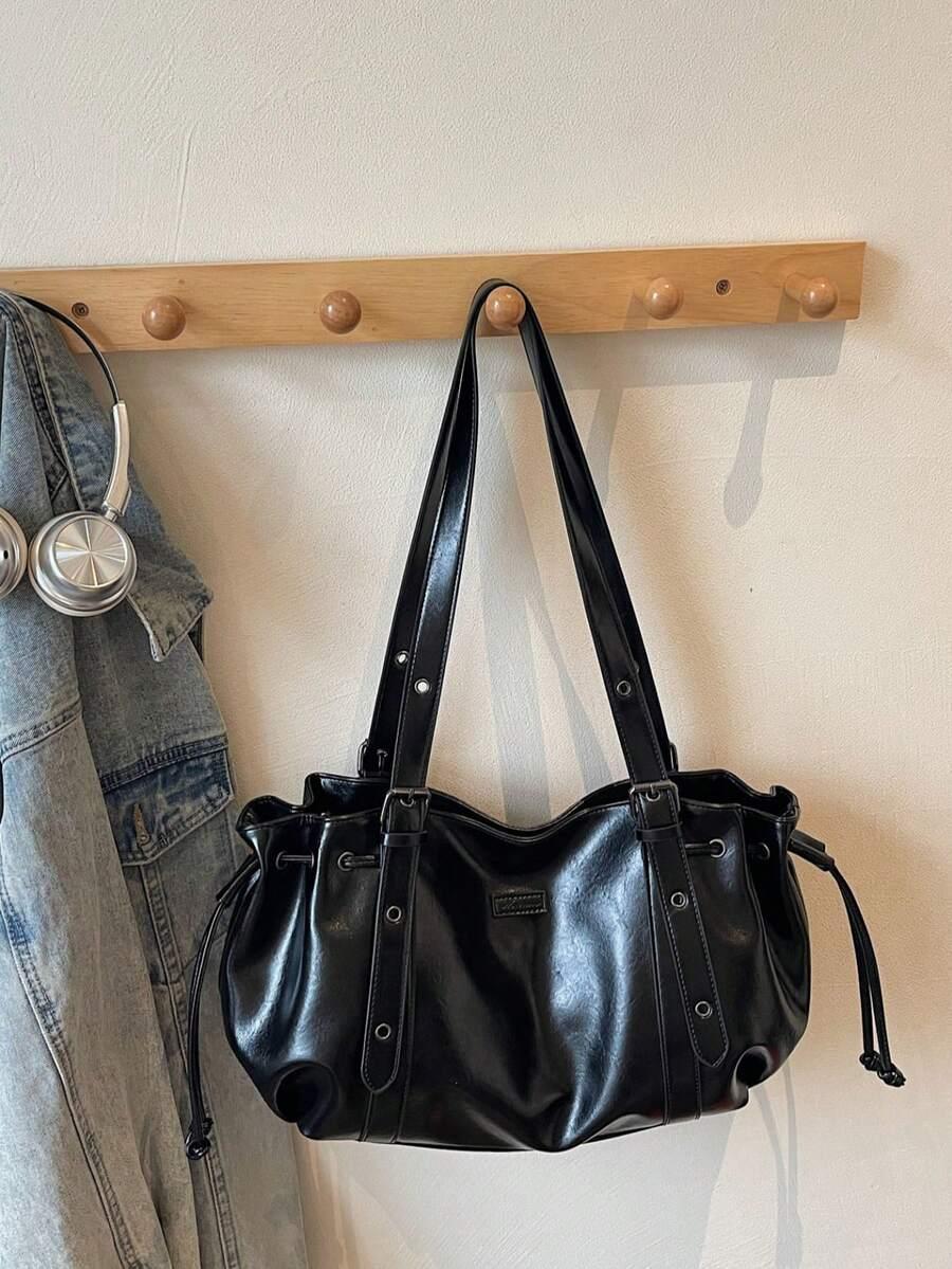 SHEIN CZARNA TOREBKA IMITACJA SKÓRY ZAMEK S07