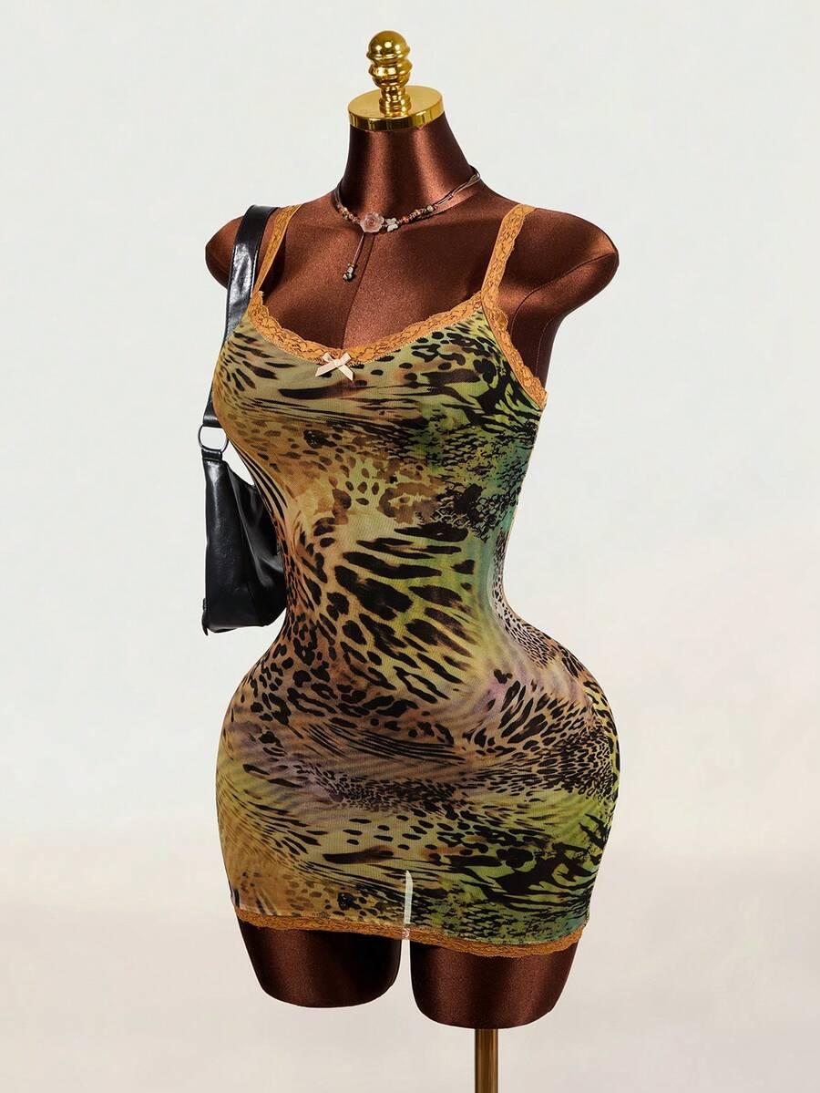 SHEIN SIATECZKOWA MINI SUKIENKA WZÓR S06__L
