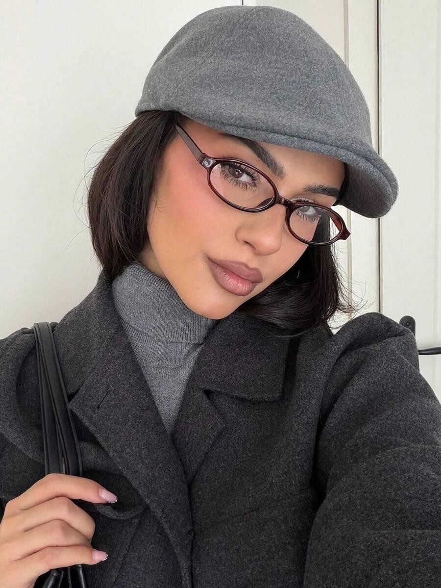 SHEIN BRĄZOWE OKULARY ZERÓWKI S07