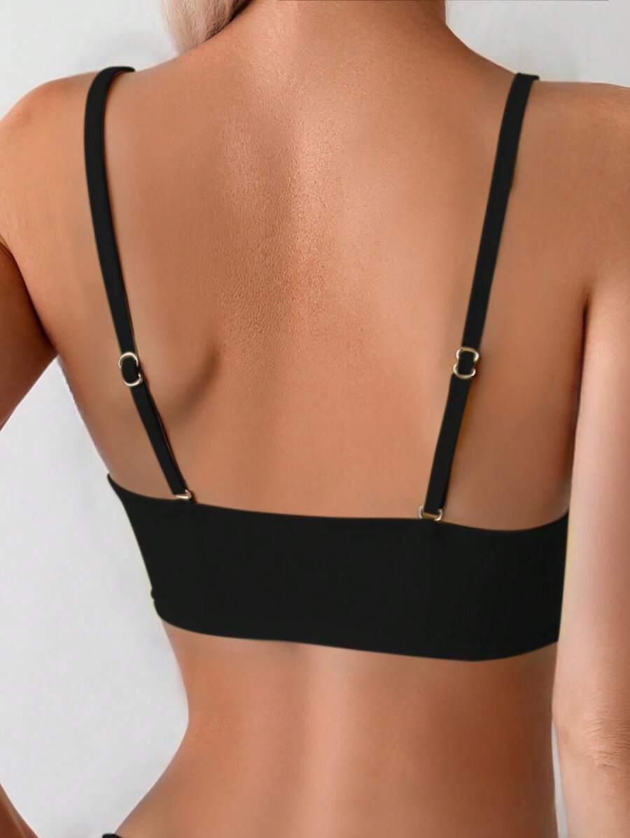 SHEIN CZARNY DWUCZĘŚCIOWY STRÓJ KĄPIELOWY S09__S