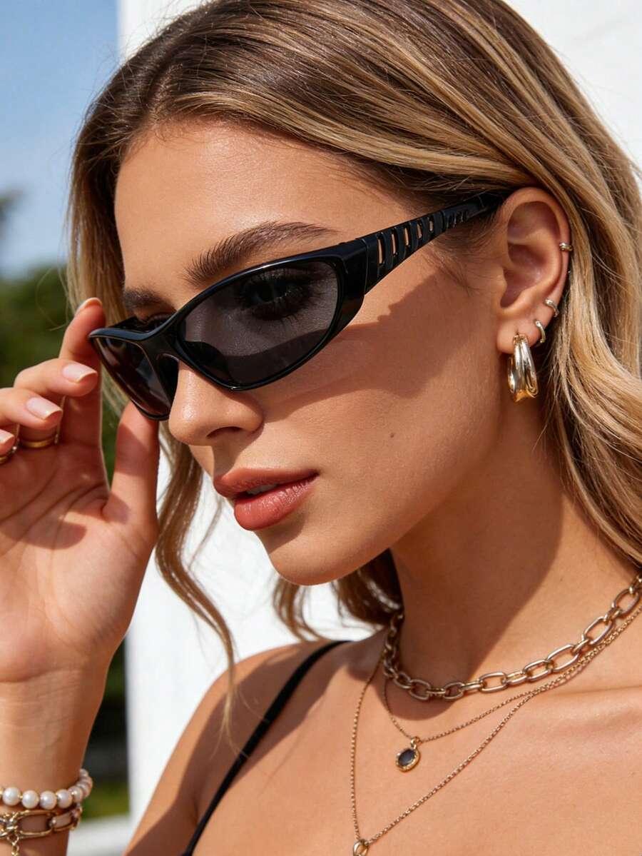 SHEIN CZARNE OKULARY PRZECIWSŁONECZNE S07__