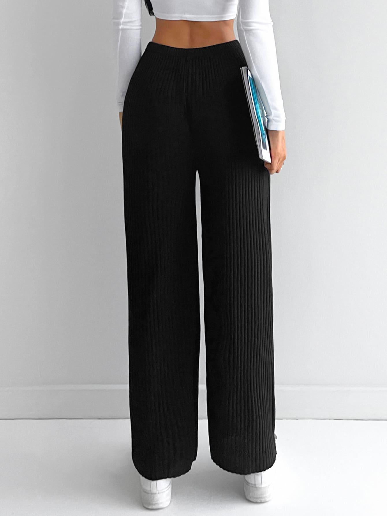 SHEIN CZARNE SPODNIE PROSTA NOGAWKA S06__XL