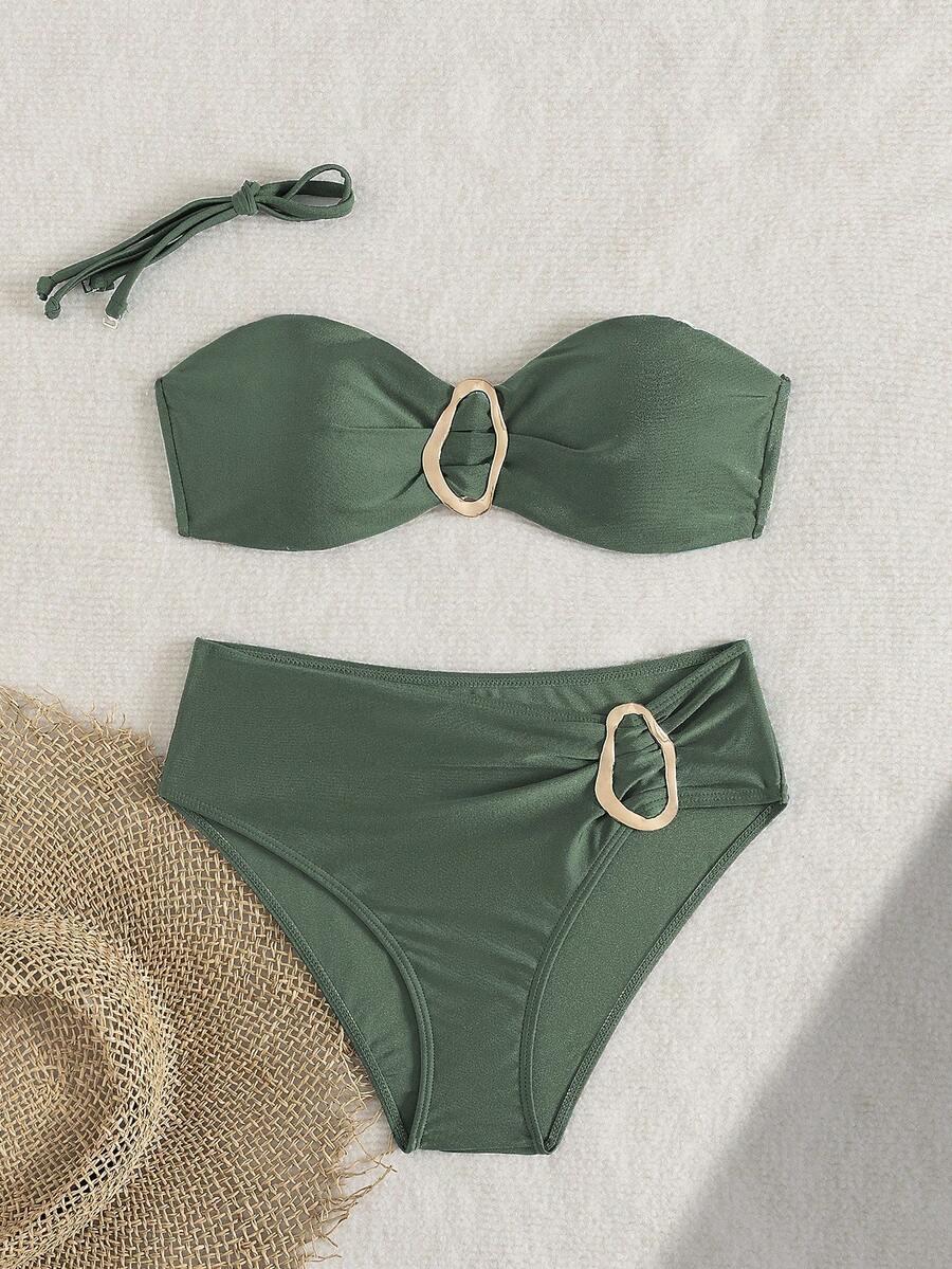 SHEIN ZIELONY DWUCZĘŚCIOWY STRÓJ KĄPIELOWY S09__L