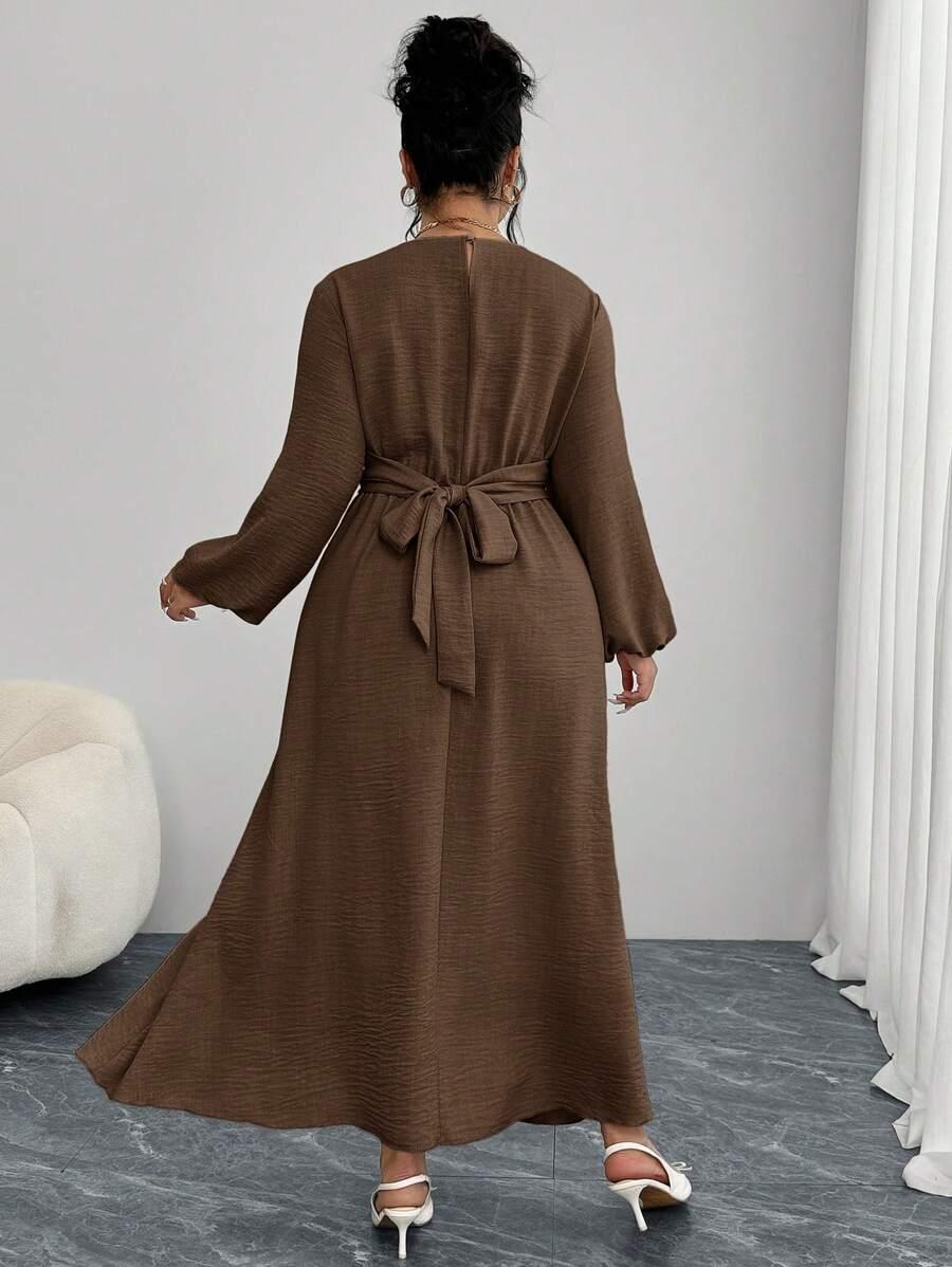 MODELYN BRĄZOWA MAXI SUKIENKA S06__48