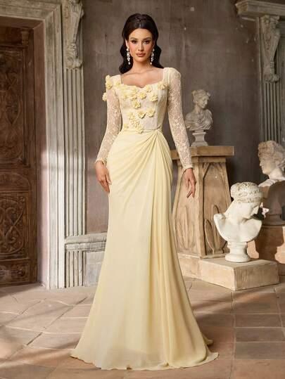 SHEIN ŻÓŁTA MAXI SUKIENKA S09__M