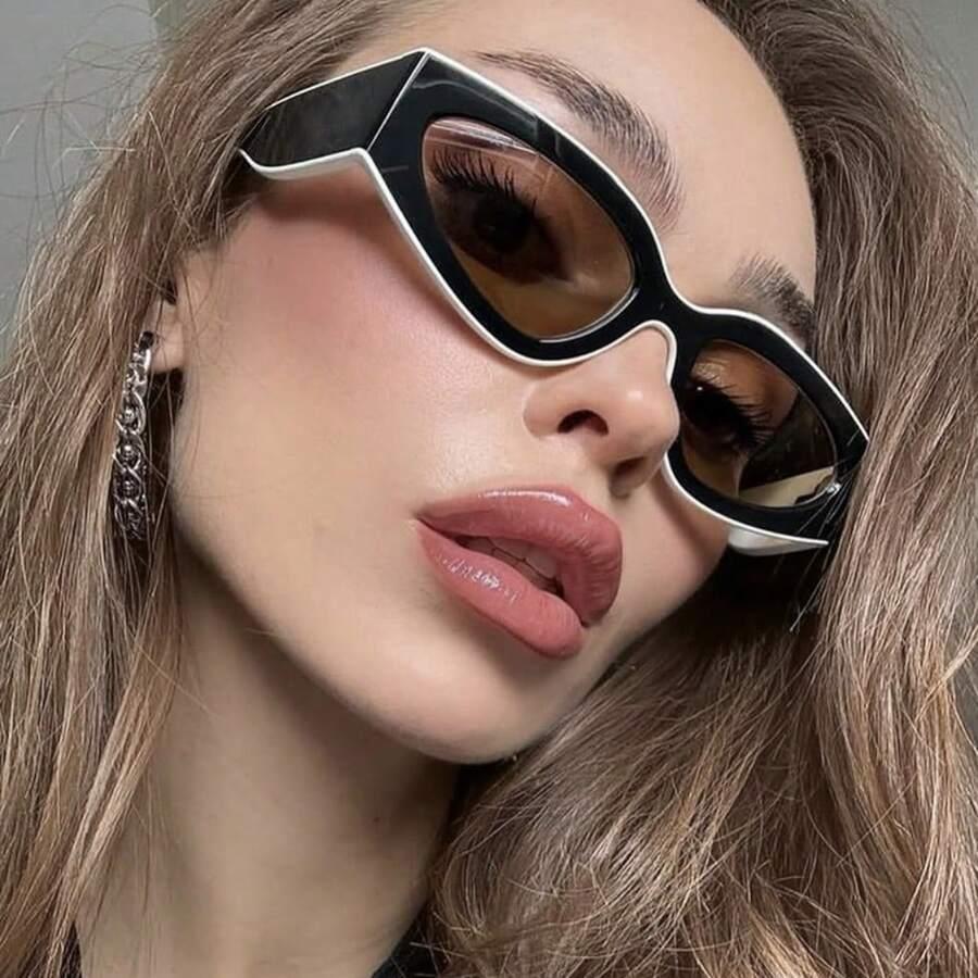 SHEIN OKULARY PRZECIWSŁONECZNE BRĄZOWE SZKŁA S07__