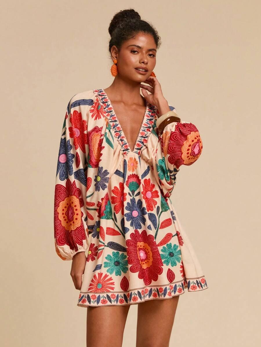 SHEIN MINI SUKIENKA Z DŁUGIM RĘKAWEM S06__XS