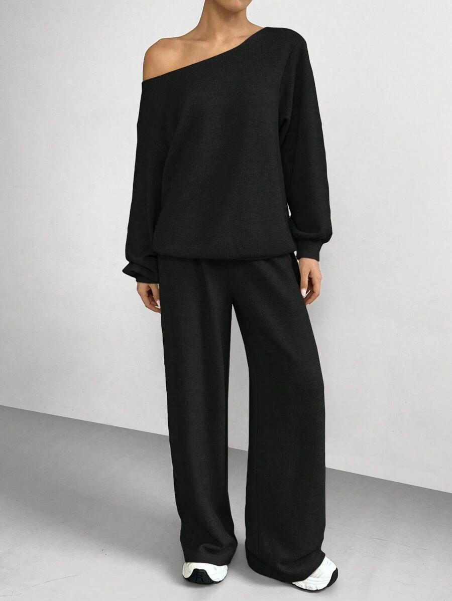 SHEIN SPODNIE SWETER KOMPLET S06__L